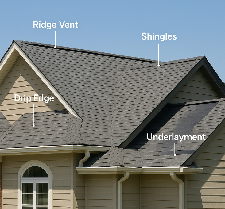 new roof process, roof installation guide, asphalt shingle replacement, Asheville roofing company, roofing process timeline, roof tear-off steps, roof replacement cost NC, best roofing materials 2025, roofing permits Asheville, metal roofing Asheville, new roof estimate Asheville, roof decking repair, energy efficient roofing, roof insurance claims NC, roof ventilation systems, roofing contractor Asheville