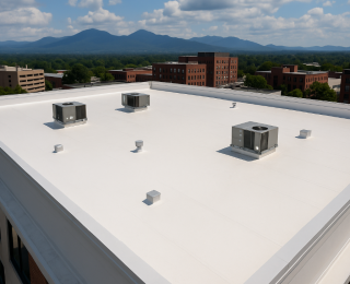 types of commercial roofing, commercial roofing Asheville, TPO roofing Asheville, EPDM commercial roofing, metal roofing Asheville NC, best commercial roofing types, flat roof options for businesses, green roofing Asheville, modified bitumen roof, built-up roofing Asheville, PVC roofing systems, energy-efficient commercial roofs, Asheville commercial roofers, commercial roof comparison, Litespeed Construction roofing